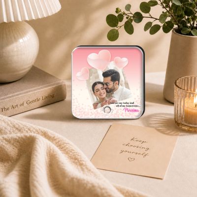 Personalized Musical Fridge Magnet Custom with Photo & Song Rechargeable Speaker & On/Off Button Birthday Gift for Wife & Girlfriend for Wife
